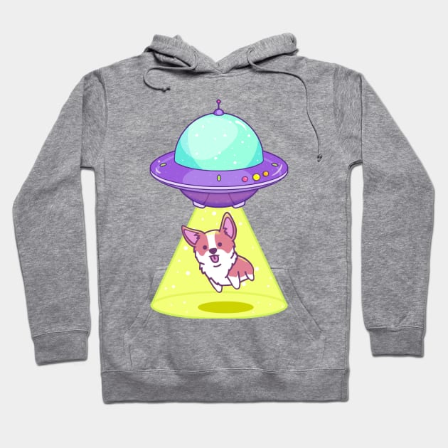 Dog Abduction - Alien Spaceship Hoodie by SpellsSell